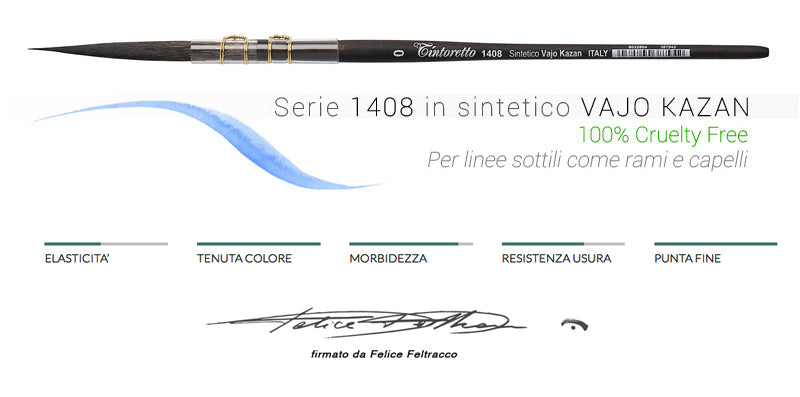 Tintoretto - Set FELTRACCO 7908 - 3 pennelli per acquerello in cofanetto di  cartone