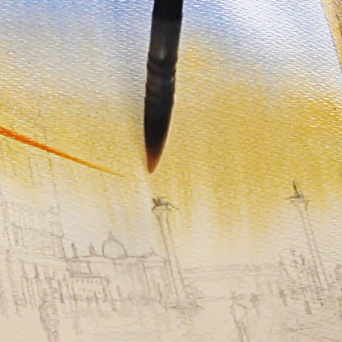 Watercolor lesson "Piazza San Marco"